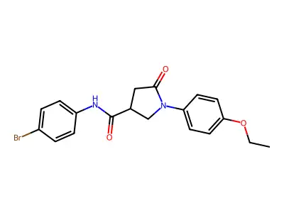 N-(4-bromophenyl)-1-(4-ethoxyphenyl)-5-oxopyrrolidine-3-carboxamide structure