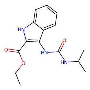 ethyl 3-(propan-2-ylcarbamoylamino)-1H-indole-2-carboxylate structure