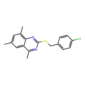 2-[(4-Chlorobenzyl)thio]-4,6,8-trimethylquinazoline structure