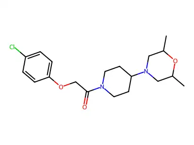 2-(4-Chlorophenoxy)-1-[4-(2,6-dimethylmorpholin-4-yl)piperidin-1-yl]ethanone structure