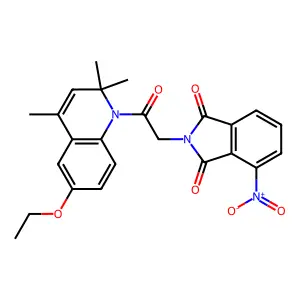 2-[2-(6-ethoxy-2,2,4-trimethylquinolin-1-yl)-2-oxoethyl]-4-nitroisoindole-1,3-dione structure