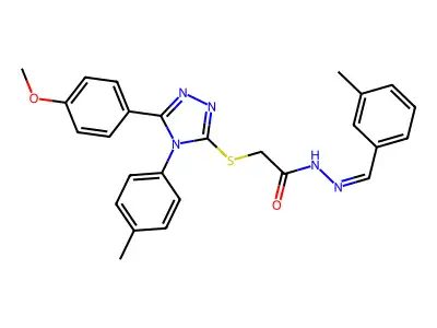 2-{[5-(4-METHOXYPHENYL)-4-(4-METHYLPHENYL)-4H-1,2,4-TRIAZOL-3-YL]SULFANYL}-N'-[(E)-(3-METHYLPHENYL)METHYLIDENE]ACETOHYDRAZIDE structure