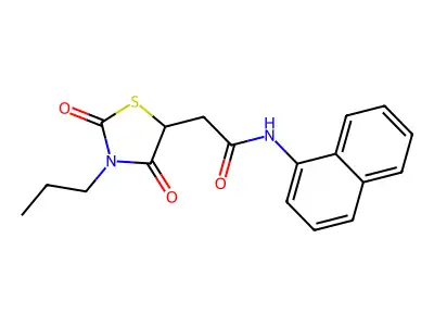 2-(2,4-Dioxo-3-propyl-thiazolidin-5-yl)-N-naphthalen-1-yl-acetamide structure