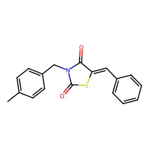 3-[(4-Methylphenyl)methyl]-5-(phenylmethylene)-1,3-thiazolidine-2,4-dione structure