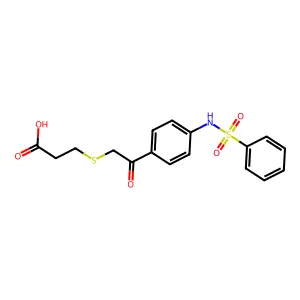 3-((2-Oxo-2-(4-(phenylsulfonamido)phenyl)ethyl)thio)propanoic acid structure