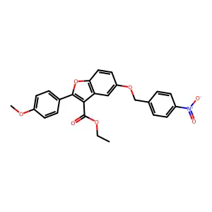 Ethyl 2-(4-methoxyphenyl)-5-((4-nitrobenzyl)oxy)benzofuran-3-carboxylate structure
