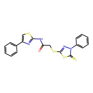 N-(4-phenyl-1,3-thiazol-2-yl)-2-[(4-phenyl-5-sulfanylidene-4,5-dihydro-1,3,4-thiadiazol-2-yl)sulfanyl]acetamide structure