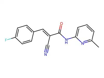 (E)-2-cyano-3-(4-fluorophenyl)-N-(6-methylpyridin-2-yl)acrylamide structure