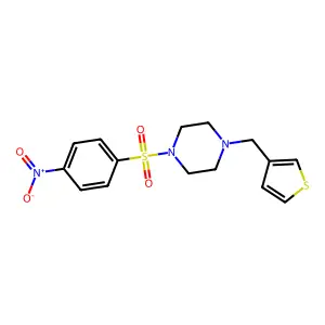 1-(4-Nitrophenyl)sulfonyl-4-(thiophen-3-ylmethyl)piperazine structure