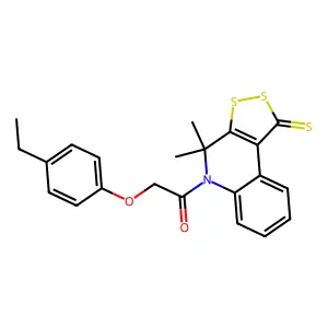 1-(4,4-dimethyl-1-thioxo-1,4-dihydro-5H-[1,2]dithiolo[3,4-c]quinolin-5-yl)-2-(4-ethylphenoxy)ethanone structure