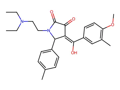 1-(2-diethylaminoethyl)-4-[hydroxy-(4-methoxy-3-methylphenyl)methylidene]-5-(4-methylphenyl)pyrrolidine-2,3-dione structure