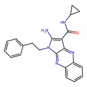 2-amino-N-cyclopropyl-1-(2-phenylethyl)-1H-pyrrolo[2,3-b]quinoxaline-3-carboxamide structure