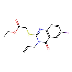 Ethyl 2-(6-iodo-4-oxo-3-prop-2-enylquinazolin-2-yl)sulfanylacetate structure