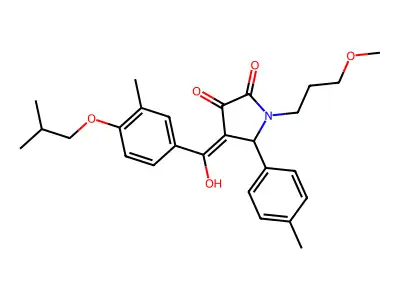3-hydroxy-1-(3-methoxypropyl)-4-[3-methyl-4-(2-methylpropoxy)benzoyl]-5-(4-methylphenyl)-2,5-dihydro-1H-pyrrol-2-one structure