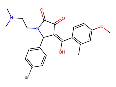 5-(4-bromophenyl)-1-(2-dimethylaminoethyl)-4-[hydroxy-(4-methoxy-2-methylphenyl)methylidene]pyrrolidine-2,3-dione structure