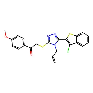 2-{[5-(3-chloro-1-benzothiophen-2-yl)-4-(prop-2-en-1-yl)-4H-1,2,4-triazol-3-yl]sulfanyl}-1-(4-methoxyphenyl)ethanone structure