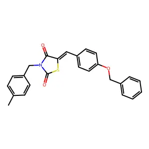 5-[4-(Benzyloxy)benzylidene]-3-(4-methylbenzyl)-1,3-thiazolidine-2,4-dione structure