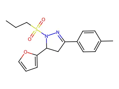5-(2-furyl)-3-(4-methylphenyl)-1-(propylsulfonyl)-4,5-dihydro-1H-pyrazole structure