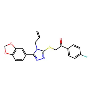2-(4-Allyl-5-benzo[1,3]dioxol-5-yl-4H-[1,2,4]triazol-3-ylsulfanyl)-1-(4-fluoro-phenyl)-ethanone structure