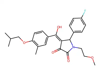 5-(4-fluorophenyl)-3-hydroxy-1-(2-methoxyethyl)-4-[3-methyl-4-(2-methylpropoxy)benzoyl]-2,5-dihydro-1H-pyrrol-2-one structure