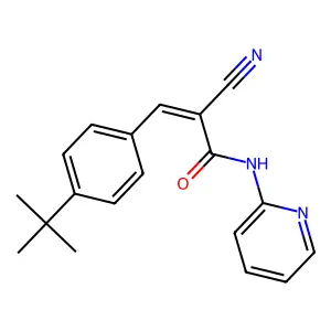 (E)-3-(4-tert-butylphenyl)-2-cyano-N-pyridin-2-ylprop-2-enamide structure