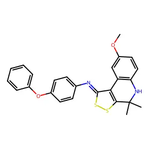 N-[(1Z)-8-methoxy-4,4-dimethyl-4,5-dihydro-1H-[1,2]dithiolo[3,4-c]quinolin-1-ylidene]-4-phenoxyaniline structure