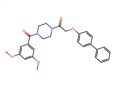 1-[4-(3,5-Dimethoxybenzoyl)piperazin-1-yl]-2-(4-phenylphenoxy)ethanone structure