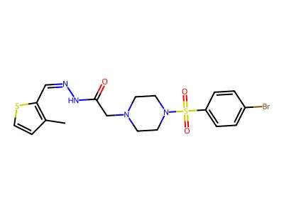 2-{4-[(4-bromophenyl)sulfonyl]piperazin-1-yl}-N'-[(E)-(3-methylthiophen-2-yl)methylidene]acetohydrazide structure