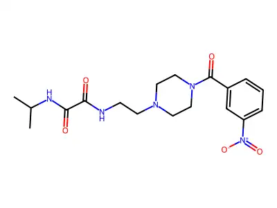 N-[2-[4-(3-nitrobenzoyl)piperazin-1-yl]ethyl]-N'-propan-2-yloxamide structure