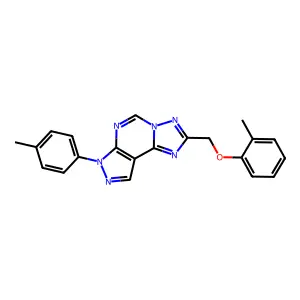 7-(p-tolyl)-2-((o-tolyloxy)methyl)-7H-pyrazolo[4,3-e][1,2,4]triazolo[1,5-c]pyrimidine structure