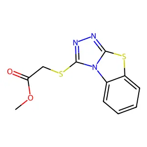 Methyl ([1,2,4]triazolo[3,4-b][1,3]benzothiazol-3-ylthio)acetate structure