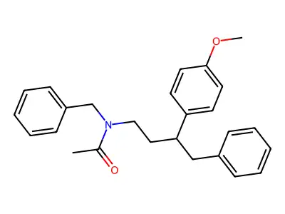 N-benzyl-N-[3-(4-methoxyphenyl)-4-phenylbutyl]acetamide structure