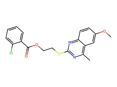 2-[(6-Methoxy-4-methylquinazolin-2-yl)sulfanyl]ethyl 2-chlorobenzoate structure
