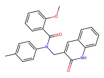 2-methoxy-N-(4-methylphenyl)-N-[(2-oxo-1H-quinolin-3-yl)methyl]benzamide structure