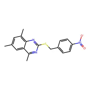 4,6,8-Trimethyl-2-[(4-nitrophenyl)methylsulfanyl]quinazoline structure