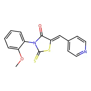 (Z)-3-(2-methoxyphenyl)-5-(pyridin-4-ylmethylene)-2-thioxothiazolidin-4-one structure