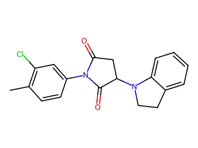 1-(3-chloro-4-methylphenyl)-3-(2,3-dihydro-1H-indol-1-yl)pyrrolidine-2,5-dione structure
