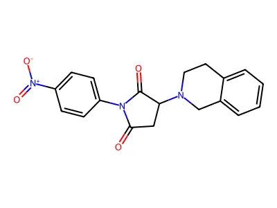 3-(3,4-dihydroisoquinolin-2(1H)-yl)-1-(4-nitrophenyl)pyrrolidine-2,5-dione structure