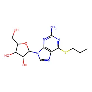 9-Pentofuranosyl-6-(propylsulfanyl)-9h-purin-2-amine structure
