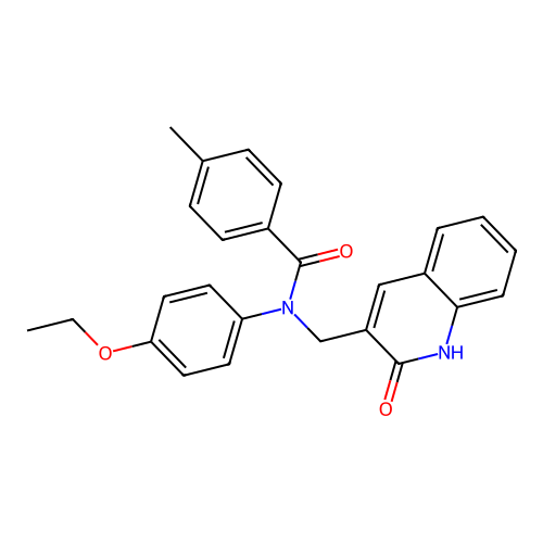 N-(4-ethoxyphenyl)-4-methyl-N-[(2-oxo-1H-quinolin-3-yl)methyl]benzamide structure