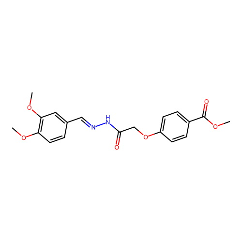 Methyl 4-(2-(2-(3,4-dimethoxybenzylidene)hydrazinyl)-2-oxoethoxy)benzoate structure