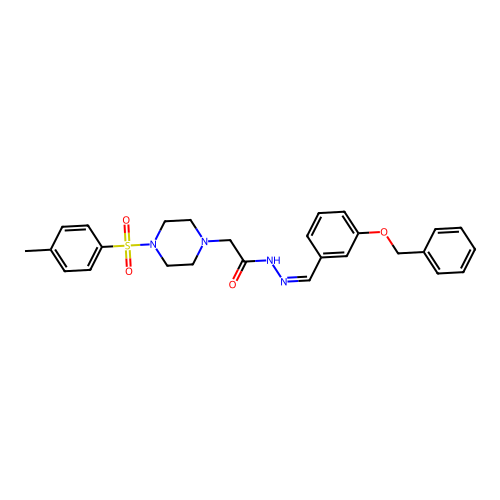 (Z)-N'-(3-(benzyloxy)benzylidene)-2-(4-tosylpiperazin-1-yl)acetohydrazide structure