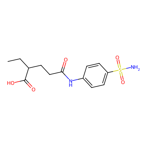 2-Ethyl-4-(4-sulfamoyl-phenylcarbamoyl)-butyric acid structure