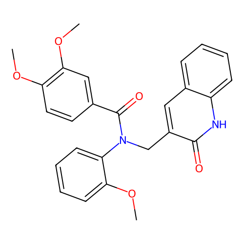 3,4-dimethoxy-N-(2-methoxyphenyl)-N-[(2-oxo-1H-quinolin-3-yl)methyl]benzamide structure