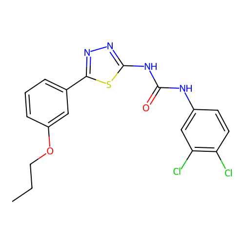 1-(3,4-Dichlorophenyl)-3-[5-(3-propoxyphenyl)-1,3,4-thiadiazol-2-yl]urea structure