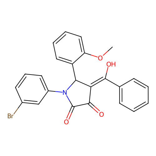 4-benzoyl-1-(3-bromophenyl)-3-hydroxy-5-(2-methoxyphenyl)-1H-pyrrol-2(5H)-one structure