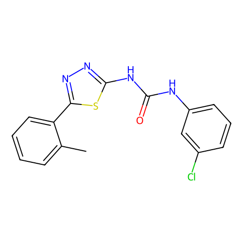 1-(3-Chlorophenyl)-3-[5-(2-methylphenyl)-1,3,4-thiadiazol-2-yl]urea structure