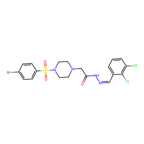 (Z)-2-(4-((4-bromophenyl)sulfonyl)piperazin-1-yl)-N'-(2,3-dichlorobenzylidene)acetohydrazide structure