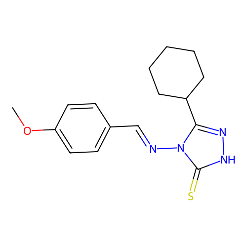 5-Cyclohexyl-4-((4-methoxybenzylidene)amino)-4H-1,2,4-triazole-3-thiol structure