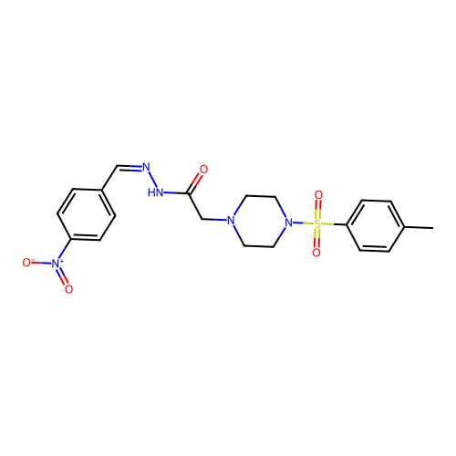 2-{4-[(4-methylphenyl)sulfonyl]piperazin-1-yl}-N'-[(Z)-(4-nitrophenyl)methylidene]acetohydrazide structure